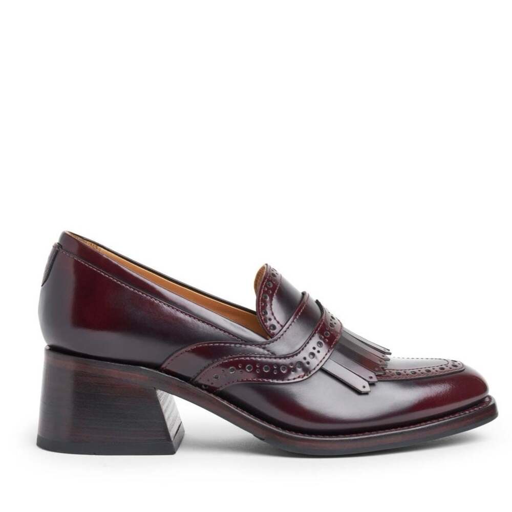 The Office Of Angela Scott 41 Miss Juliette Loafer Pump in Maroon